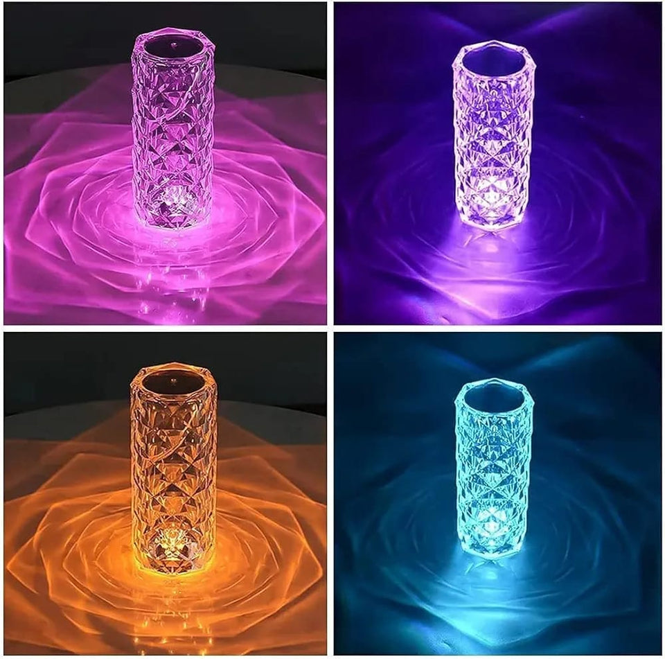 16 Color Changing Rose Crystal Diamond Table Lamp