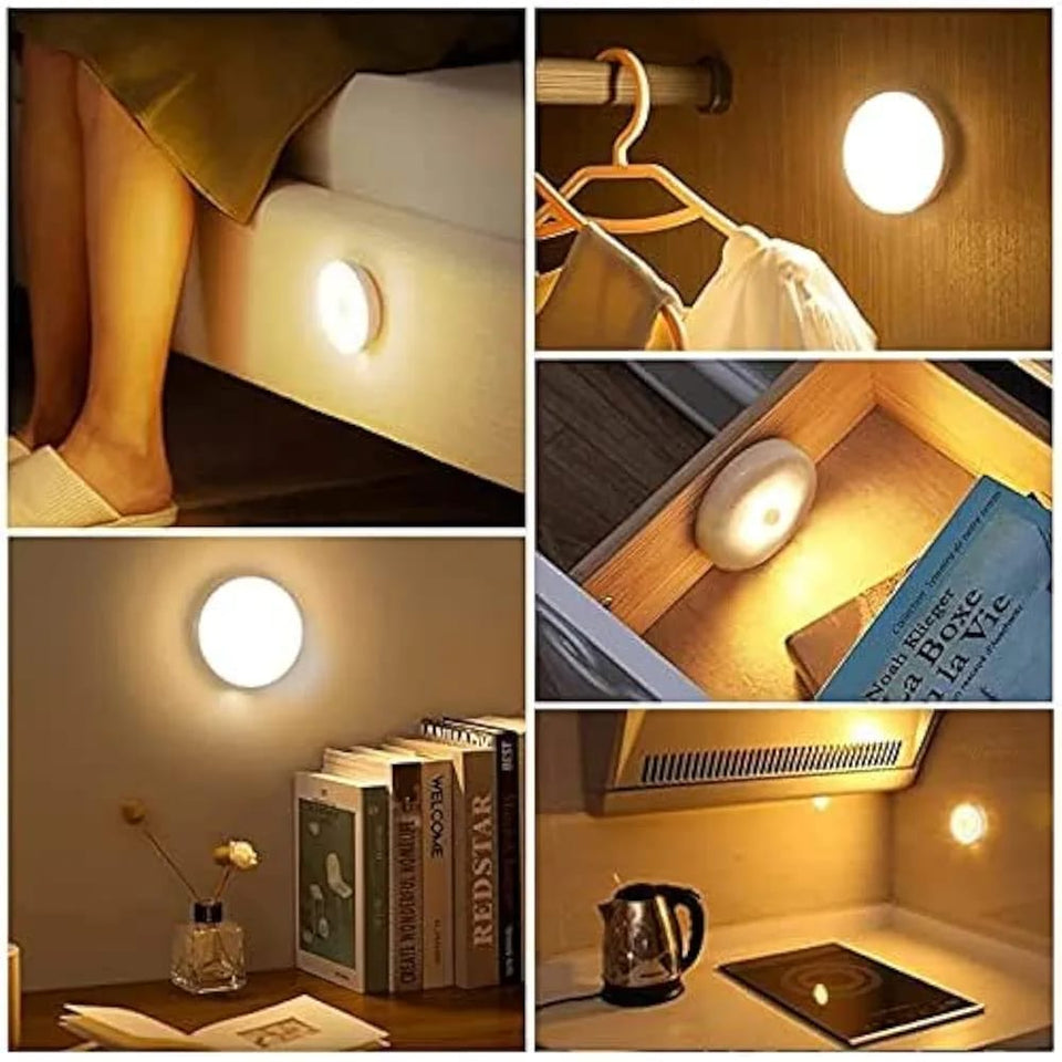 Motion Sensor Light for Home with USB Charging Wireless Self Adhesive LED Night Light	(Pack Of 2)