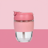 Glass Tumbler with Airtight Lid and Straw